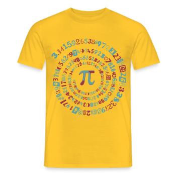 Pi - Mathematik - Männer T-Shirt - Gelb - Vorne - AI Model Male 178 dark (178cm)