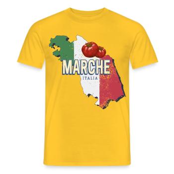 Marche Italien Region Landkarte Vintage Souvenir - Männer T-Shirt - Gelb - Vorne - AI Model Male 178 dark (178cm)