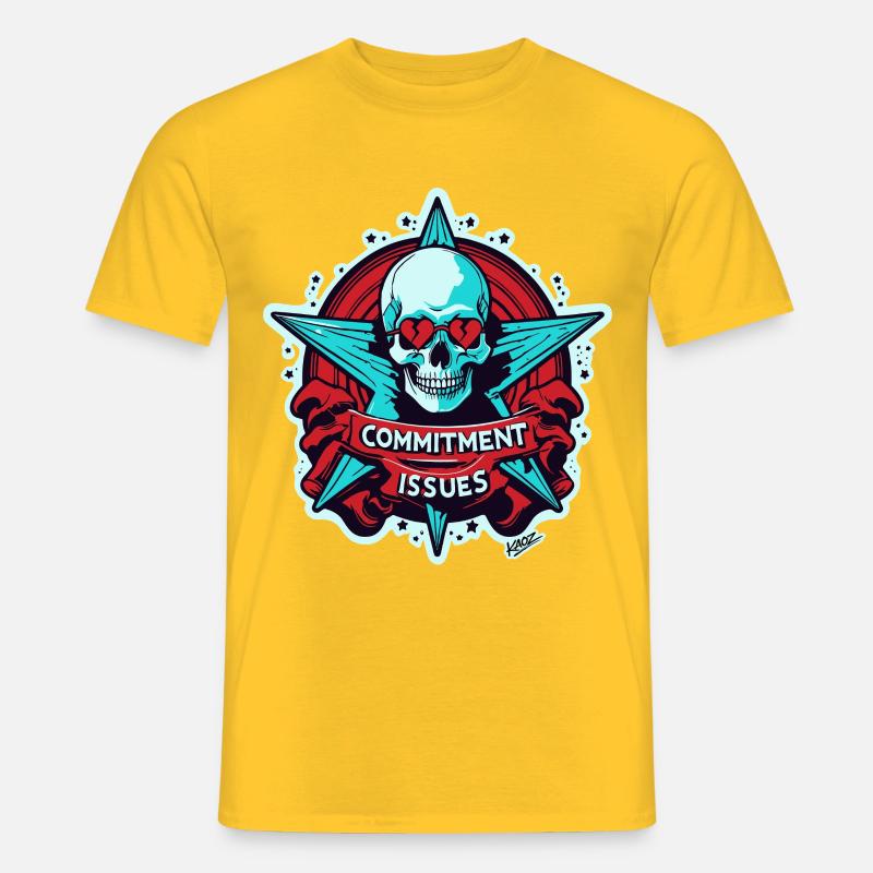 Commitment Issues Skull Badge - Men's T-Shirt - yellow