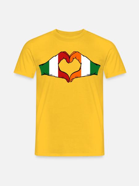 Italy Côte d'Ivoire Flag Hands - Men's T-Shirt - yellow