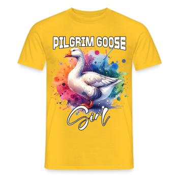 Oie pèlerine Fille Oie pèlerine - T-shirt homme - jaune - Devant - AI Model Male 178 dark (178cm)