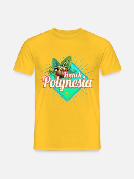 Französisch-Polynesien im Pazifik Insel Souvenir - Männer T-Shirt - Gelb