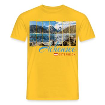 Achensee Tirol Retro Österreich Vintage Souvenir - Männer T-Shirt - Gelb - Vorne - AI Model Male 178 dark (178cm)