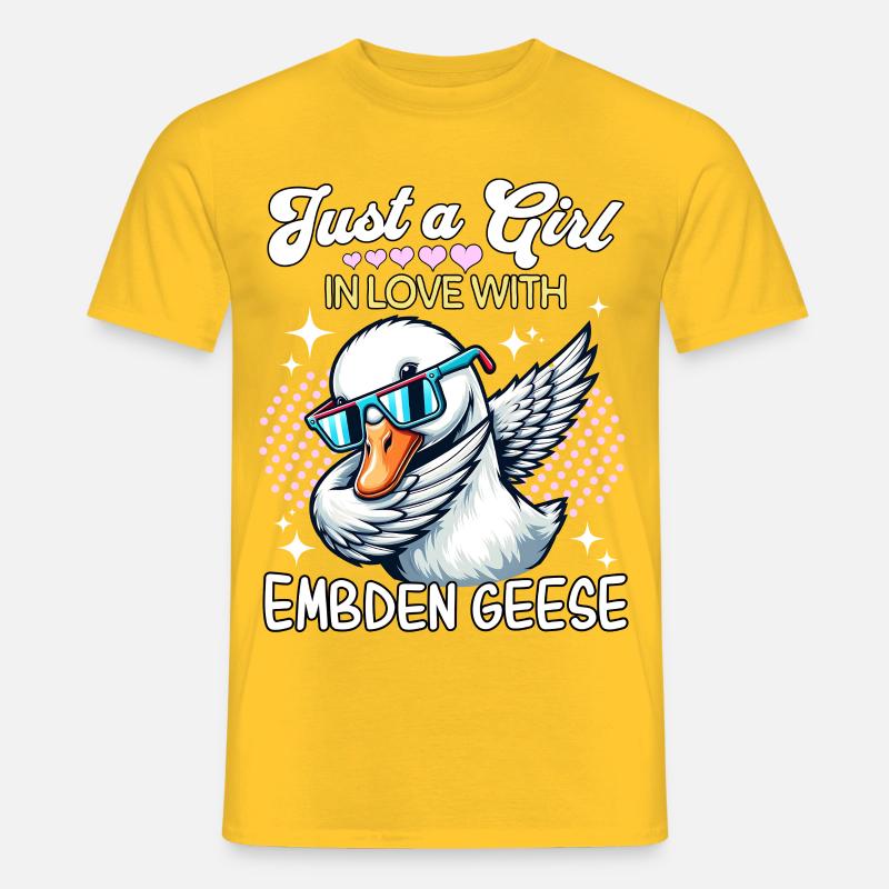 Emdengans Mädchen Embden Goose - Männer T-Shirt - Gelb