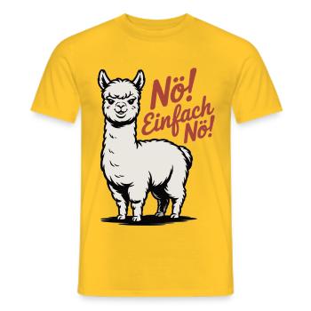 Lama Shirt Nö Einfach Nö - Männer T-Shirt - Gelb - Vorne - AI Model Male 178 dark (178cm)