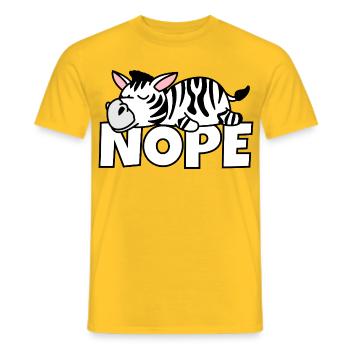 Nope Not Today Lazy Lazy Zebra Africa Safari - Men's T-Shirt - yellow - Front - AI Model Male 178 dark (178cm)