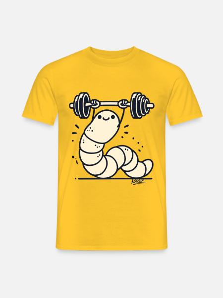 Muskelwurm-Hebung - Männer T-Shirt - Gelb
