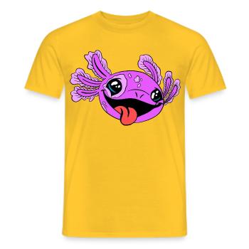 Frecher Axolotl mit Zunge - Männer T-Shirt - Gelb - Vorne - AI Model Male 178 dark (178cm)