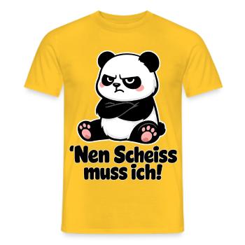 Nen Scheiss Muss Ich Panda Sarkastische - Männer T-Shirt - Gelb - Vorne - AI Model Male 178 dark (178cm)