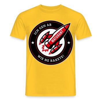Maturant – Ich Geh Ab Wie Ne Rakete! (NEG Red) - Männer T-Shirt - Gelb - Vorne - AI Model Male 178 dark (178cm)