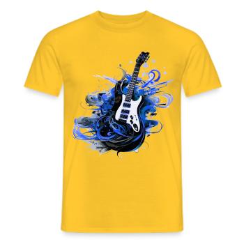 E-Gitarre Gitarre Gitarrist Musik Instrument Rock - Männer T-Shirt - Gelb - Vorne - AI Model Male 178 dark (178cm)