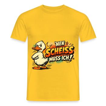 Einen Scheiss muss ich! Lustiges Statement - Männer T-Shirt - Gelb - Vorne - AI Model Male 178 dark (178cm)