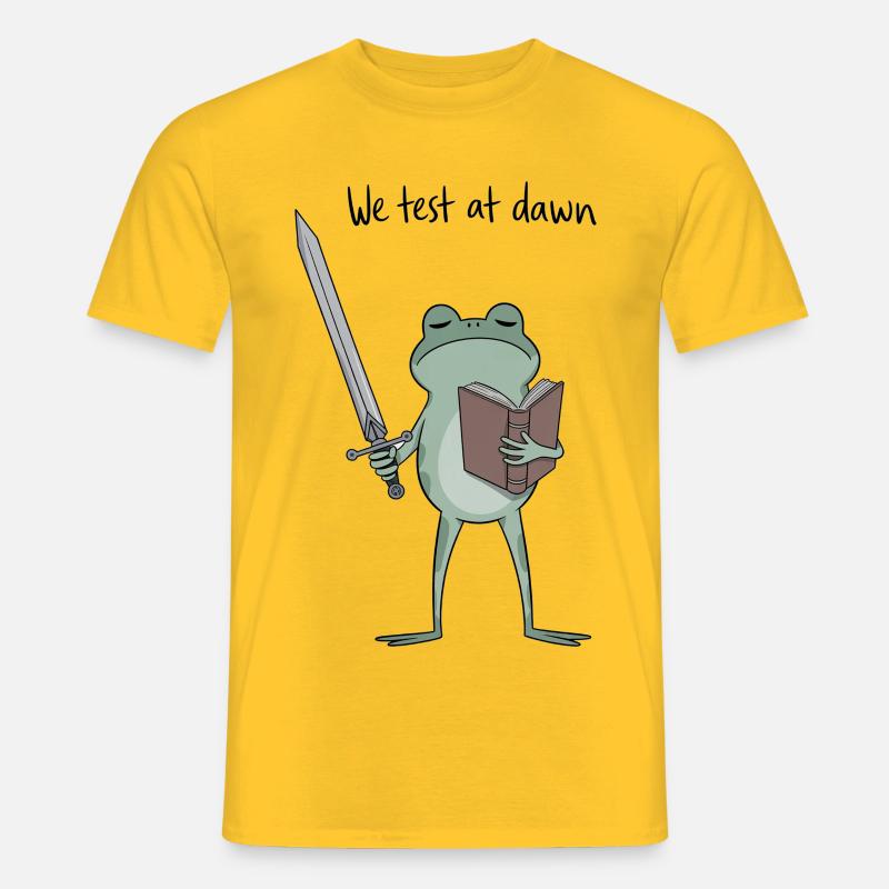 Dawnbound Frog Knight liest - Männer T-Shirt - Gelb