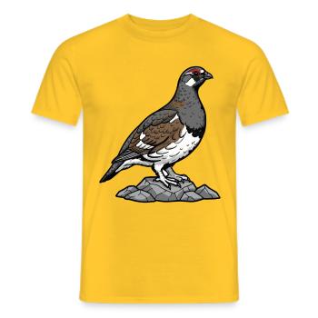 Roter Rebhuhn-Naturvogel Rotbein-Rebhuhn - Männer T-Shirt - Gelb - Vorne - AI Model Male 178 dark (178cm)