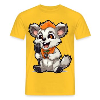 Songanimal avec micro - T-shirt homme - jaune - Devant - AI Model Male 178 dark (178cm)