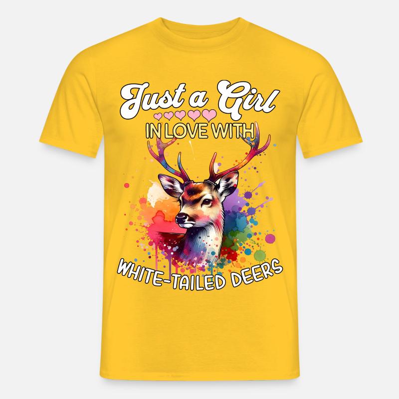 Weisswedelhirsch Mädchen White-Tailed Deer - Männer T-Shirt - Gelb