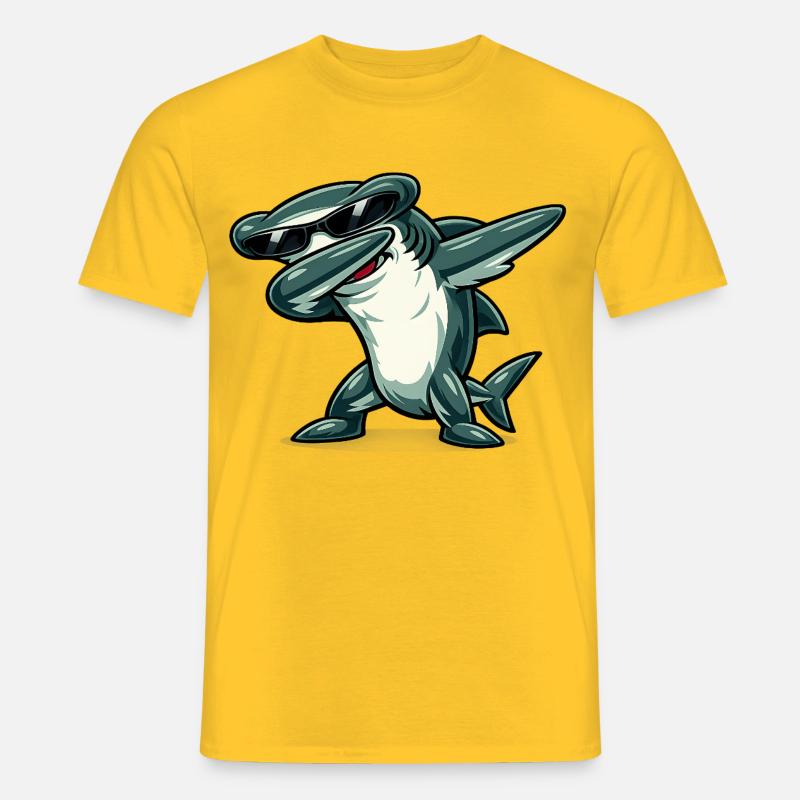 Dabbing Hammerhai - Männer T-Shirt - Gelb