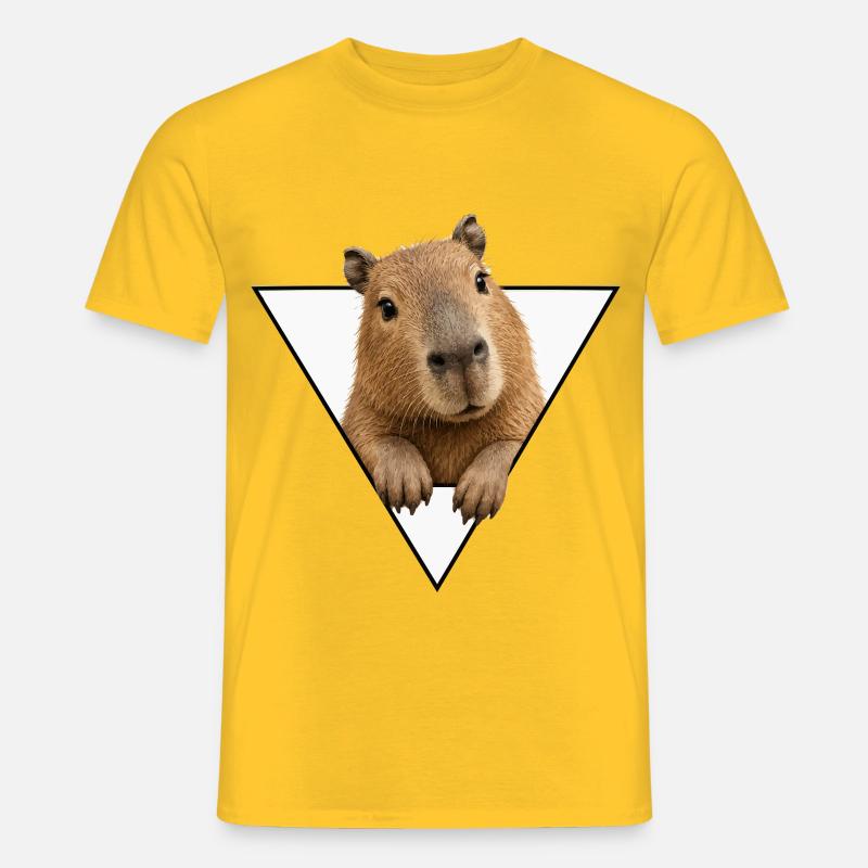 Kapybara dans le Triangle - T-shirt homme - jaune