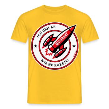 Maturant – Ich Geh Ab Wie Ne Rakete! (POS Red) - Männer T-Shirt - Gelb - Vorne - AI Model Male 178 dark (178cm)