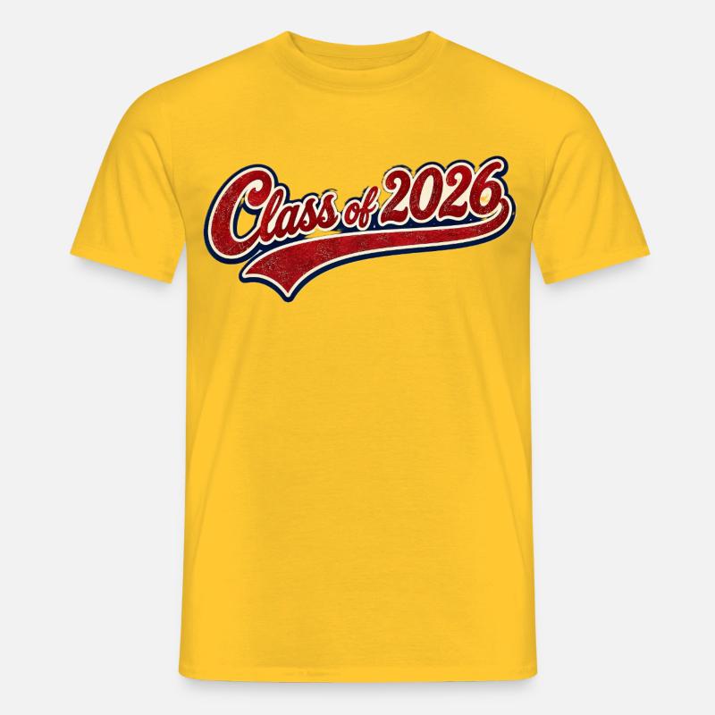 Klasse 2026 Retro Script - Männer T-Shirt - Gelb
