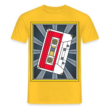 Buntglas-Kassettenbandillustration - Männer T-Shirt - Gelb - Vorne - AI Model Male 178 dark (178cm)