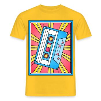 Buntglas-Kassettenbandillustration - Männer T-Shirt - Gelb - Vorne - AI Model Male 178 dark (178cm)