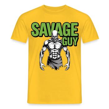 Savage Skull Bodybuilding - Men's T-Shirt - yellow - Front - AI Model Male 178 dark (178cm)
