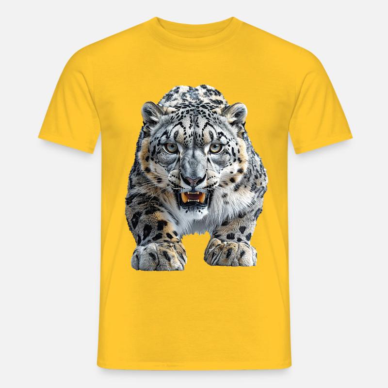 Schneeleopard - Männer T-Shirt - Gelb