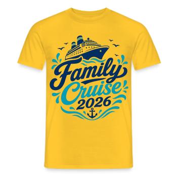 Family Cruise 2026 Motif - Men's T-Shirt - yellow - Front - AI Model Male 178 dark (178cm)