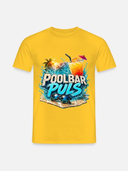 Poolbar Puls Sommer Urlaub Party Cocktail - Männer T-Shirt - Gelb