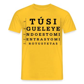 Continue reading - Men's T-Shirt - yellow - Front - AI Model Male 178 dark (178cm)