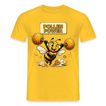 Biene Honig Imker Honigwabe Blumen Wiese Insekt - Männer T-Shirt - Gelb - Vorne - AI Model Male 178 dark (178cm)