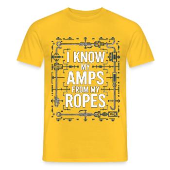 Marine Electrician I Know My Amps Ship Electrician - Men's T-Shirt - yellow - Front - AI Model Male 178 dark (178cm)