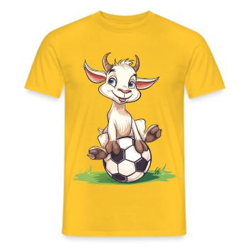Drôle Humour Jeu de mots Football Football - T-shirt homme - jaune - Devant - AI Model Male 178 dark (178cm)