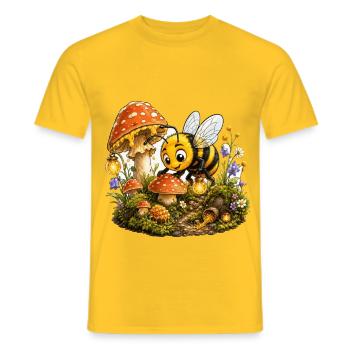abeille, apiculteur, nid d’abeille, fleurs, insecte des prairies, - T-shirt homme - jaune - Devant - AI Model Male 178 dark (178cm)