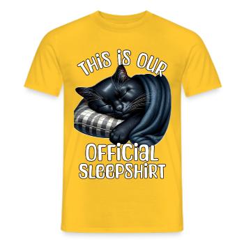 Chemise de nuit noire chat - T-shirt homme - jaune - Devant - AI Model Male 178 dark (178cm)
