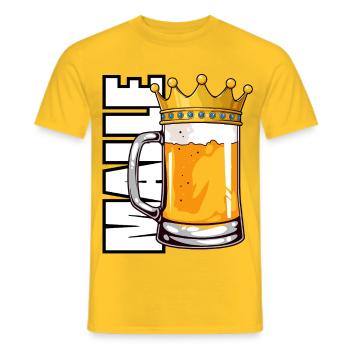 Royal beer mug - Men's T-Shirt - yellow - Front - AI Model Male 178 dark (178cm)