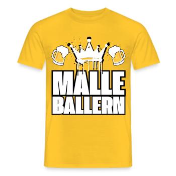 Malle Baller Party - Men's T-Shirt - yellow - Front - AI Model Male 178 dark (178cm)