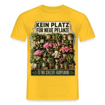 Kein Platz für eine neue Pflanze - Männer T-Shirt - Gelb - Vorne - AI Model Male 178 dark (178cm)