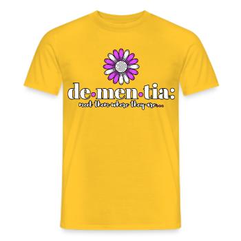 Triff sie, wo sie sind, Bewusstsein für lila Demenz - Männer T-Shirt - Gelb - Vorne - AI Model Male 178 dark (178cm)