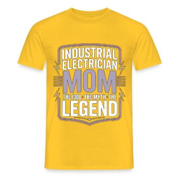 Électricien industriel Maman Technicienne électricien - T-shirt homme - jaune - Devant - AI Model Male 178 dark (178cm)