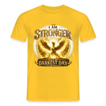 Je suis plus fort que mon jour le plus sombre Phönix - T-shirt homme - jaune - Devant - AI Model Male 178 dark (178cm)