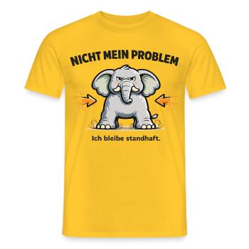 Nicht mein Problem – standhafter Elefant - Männer T-Shirt - Gelb - Vorne - AI Model Male 178 dark (178cm)
