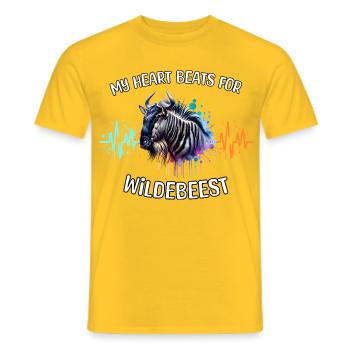 Lignée du cœur des gnous - T-shirt homme - jaune - Devant - AI Model Male 178 dark (178cm)