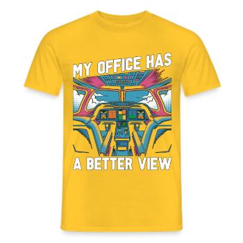 Private Pilot My Office Has A Better View Aviation - Men's T-Shirt - yellow - Front - AI Model Male 178 dark (178cm)