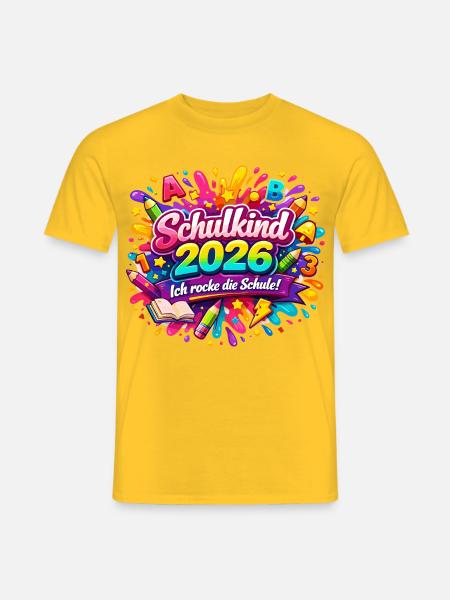Einschulung 2026 - Ich rocke die Schule - Männer T-Shirt - Gelb