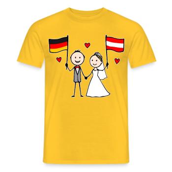 Marié Allemagne Drapeau de l’Autriche - T-shirt homme - jaune - Devant - AI Model Male 178 dark (178cm)