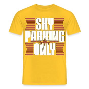 Private Pilot Sky Parking Only Aviation Enthusiast - Men's T-Shirt - yellow - Front - AI Model Male 178 dark (178cm)