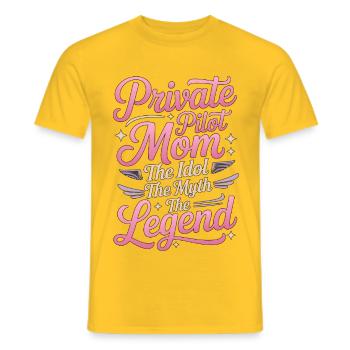 Maman pilote privé L’idole L’hôtesse de l’air - T-shirt homme - jaune - Devant - AI Model Male 178 dark (178cm)