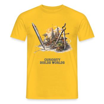 Architecture of an imaginary world - Men's T-Shirt - yellow - Front - AI Model Male 178 dark (178cm)
